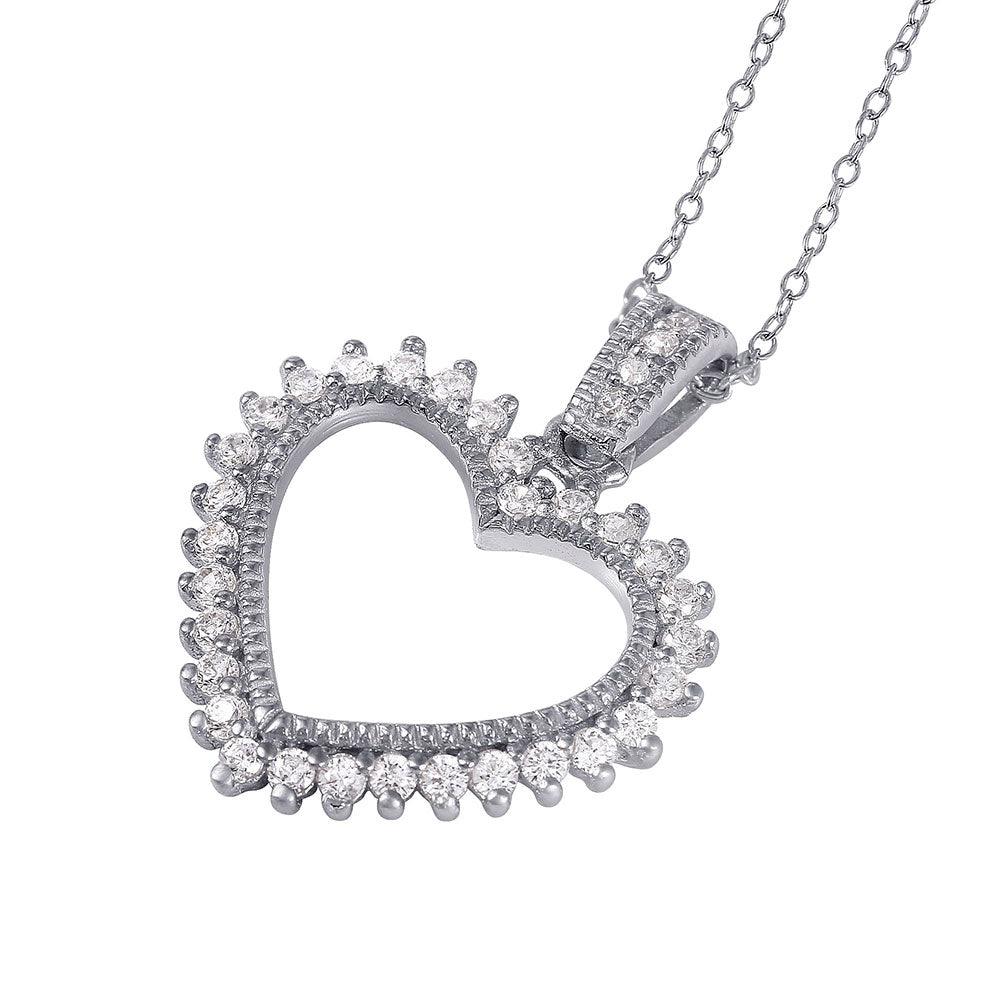 Open CZ Heart Necklace